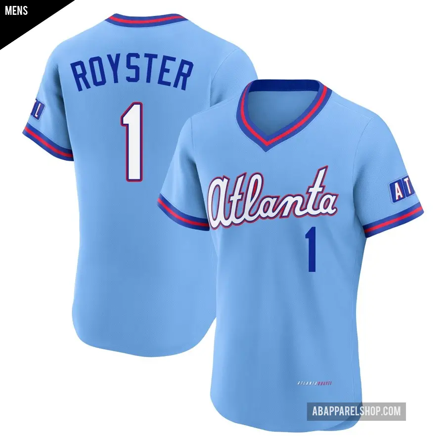Men's Atlanta Braves ＃1 Jerry Royster Authentic Blue Powder 2026 City Connect Stadium Jersey