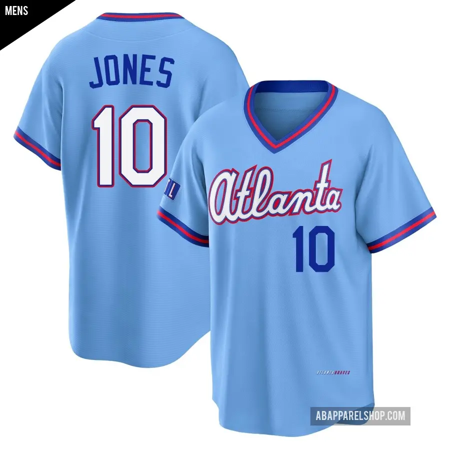 Men's Atlanta Braves ＃10 Chipper Jones Limited Blue Powder 2026 City Connect Stadium Jersey