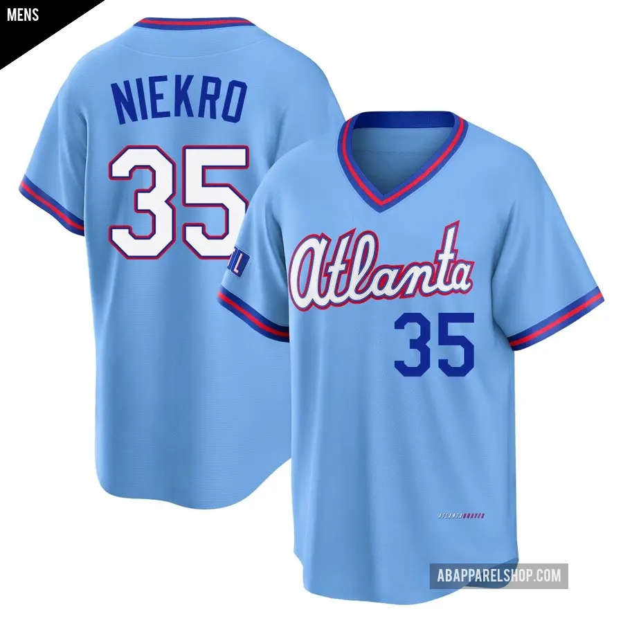 Men's Atlanta Braves ＃35 Phil Niekro Limited Blue Powder 2026 City Connect Stadium Jersey