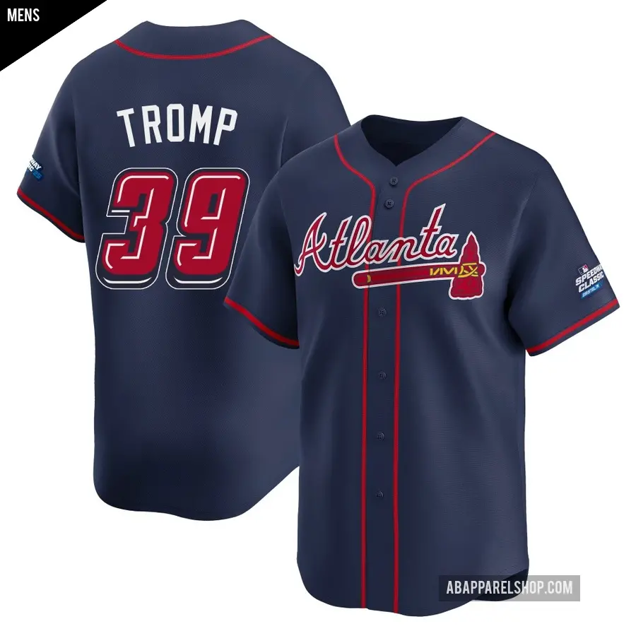 Men's Atlanta Braves ＃39 Chadwick Tromp Limited Navy 2025 Speedway Classic Alternate Jersey