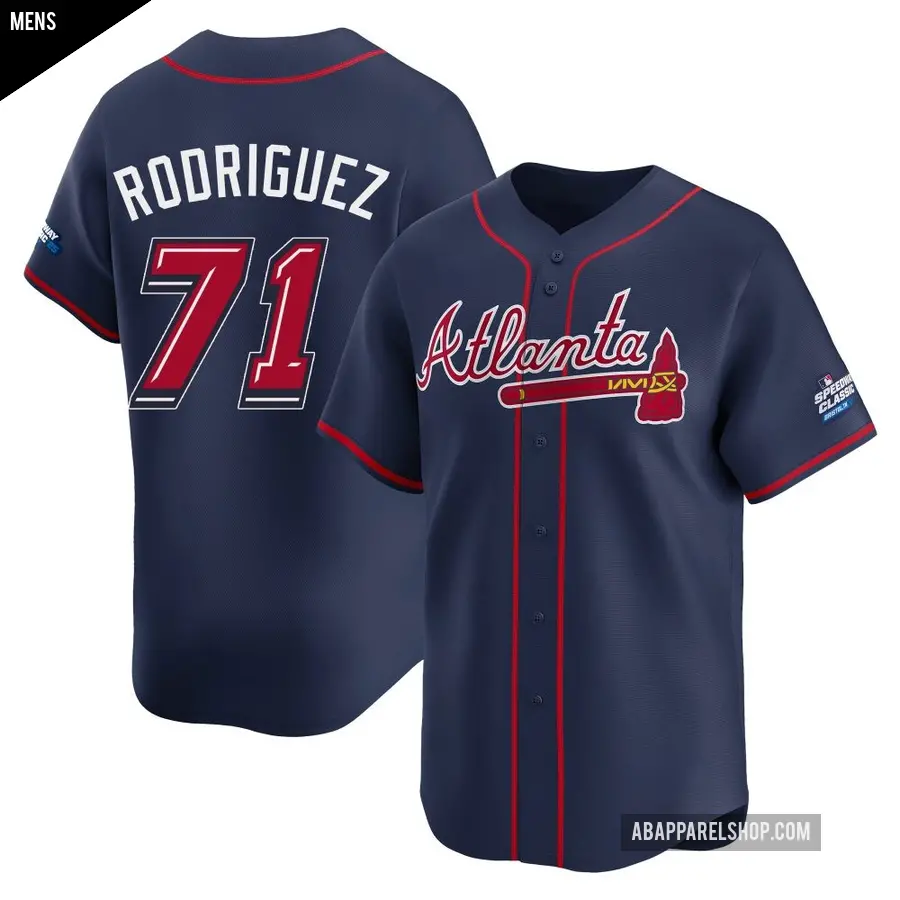 Men's Atlanta Braves ＃71 Carlos Rodriguez Limited Navy 2025 Speedway Classic Alternate Jersey