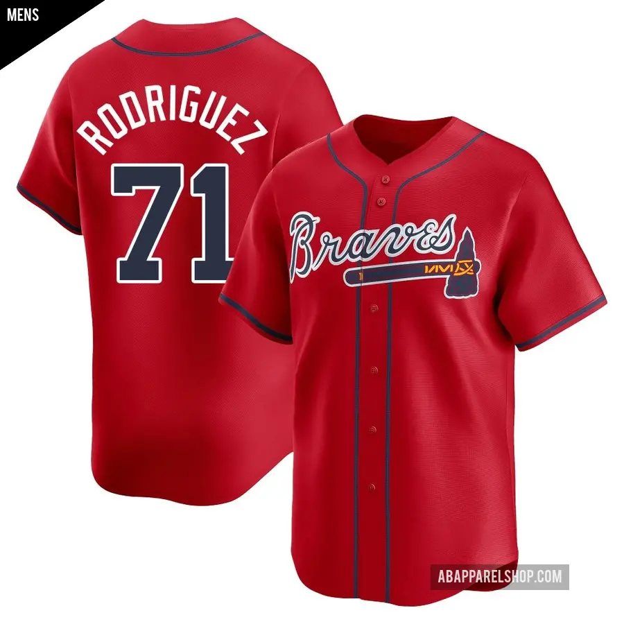 Men's Atlanta Braves ＃71 Carlos Rodriguez Limited Red Alternate Jersey
