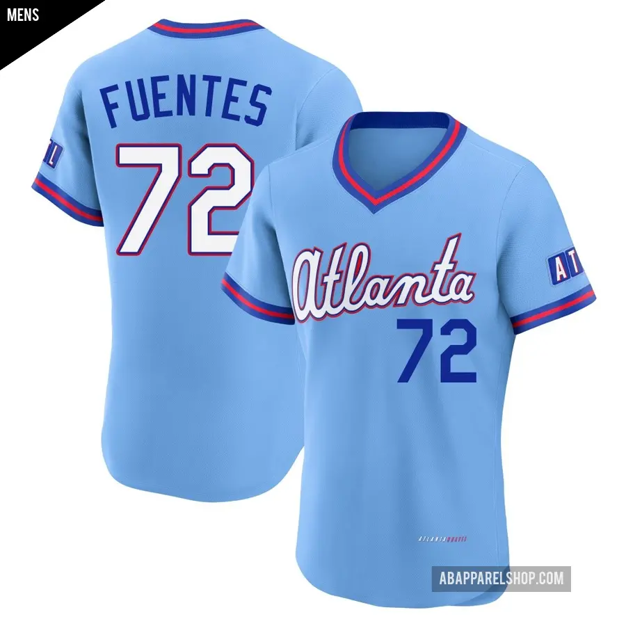 Men's Atlanta Braves ＃72 Didier Fuentes Authentic Blue Powder 2026 City Connect Stadium Jersey