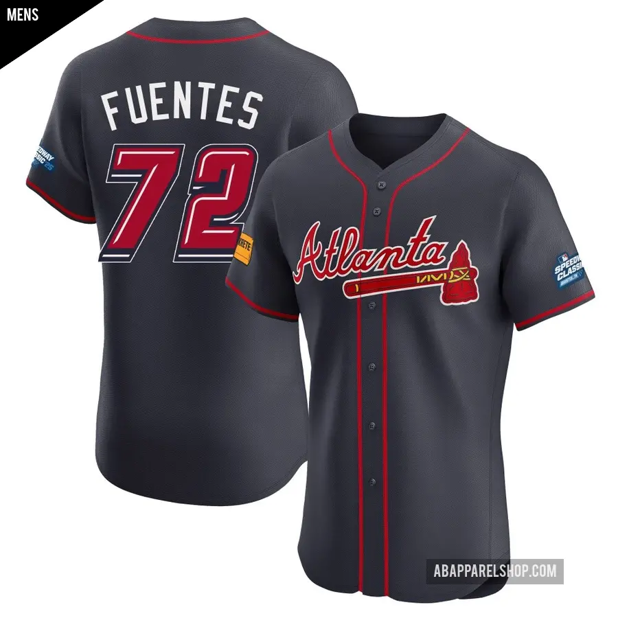 Men's Atlanta Braves ＃72 Didier Fuentes Elite Navy 2025 Speedway Classic Alternate Jersey