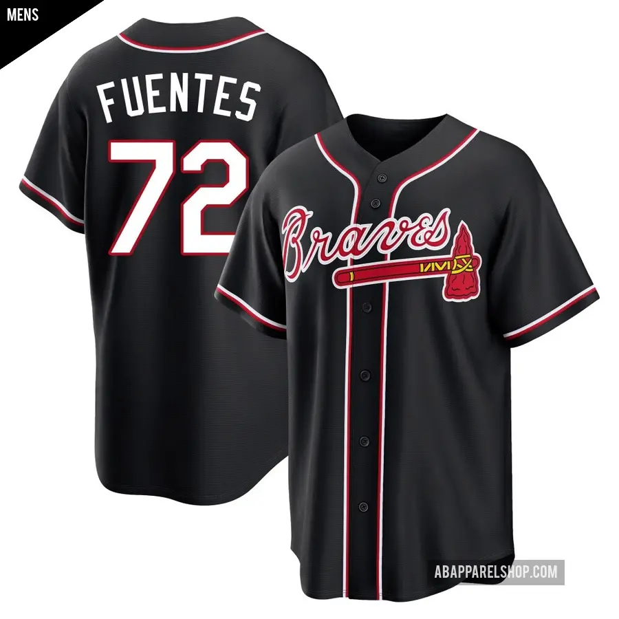 Men's Atlanta Braves ＃72 Didier Fuentes Replica Black Fashion Out Jersey