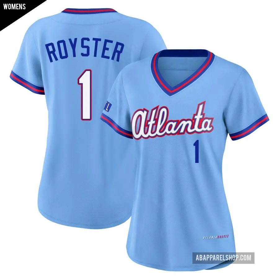 Women's Atlanta Braves ＃1 Jerry Royster Limited Blue Powder 2026 City Connect Stadium Jersey