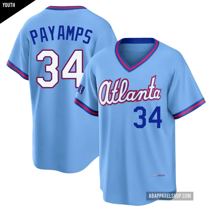 Youth Atlanta Braves ＃34 Joel Payamps Limited Blue Powder 2026 City Connect Stadium Jersey