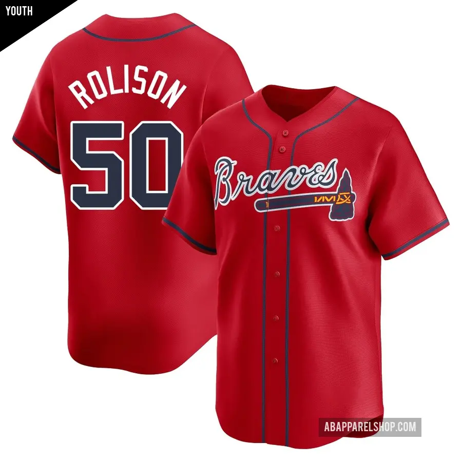 Youth Atlanta Braves ＃50 Ryan Rolison Limited Red Alternate Jersey